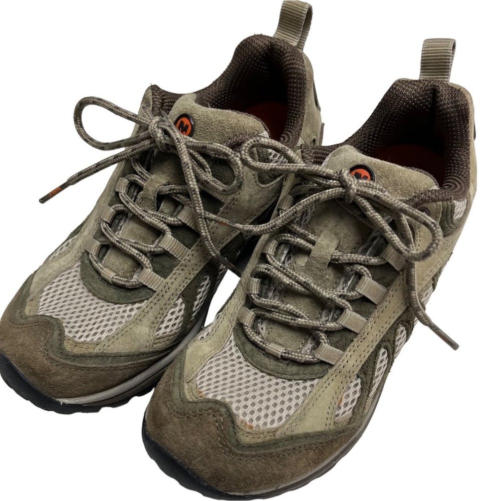 Merrell 7.5 Womens Siren Ventilator Sage Brown Tan Leather Hiking Sneaker Boots